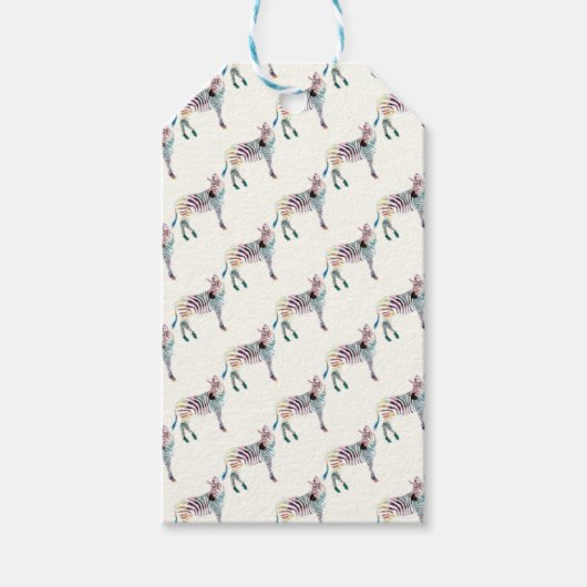 Colorful Mr. Zebra Geschenkanhänger (Vorderseite)