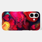 Colorful Multi Hearts Valentine Case-Mate iPhone Hülle (Rückseite (Horizontal))