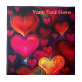 Colorful Multi Hearts Valentine Fliese (Vorderseite)