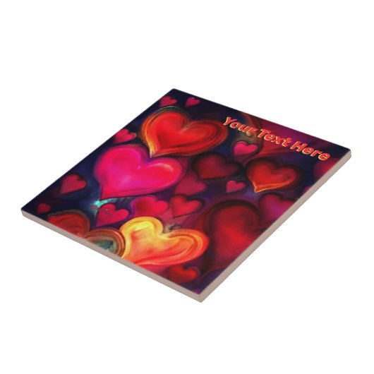 Colorful Multi Hearts Valentine Fliese (Seite)