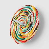 Colorful Multicolored Pattern Runde Wanduhr (Winkel)