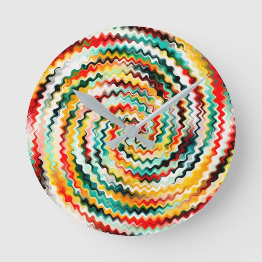 Colorful Multicolored Pattern Runde Wanduhr (Vorderseite)