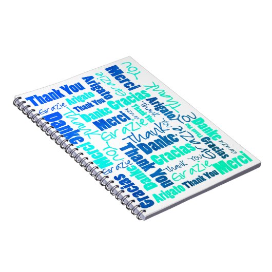 Colorful Multilingual Dankeschön Journal Notizblock (Rechte Seite)