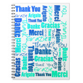 Colorful Multilingual Dankeschön Journal Notizblock (Vorderseite)