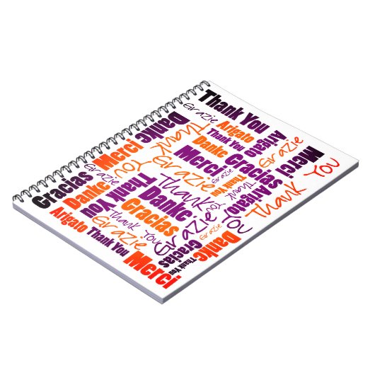 Colorful Multilingual Dankeschön Journal Notizblock (Linke Seite)