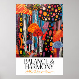 Colorful Mushroom Art Print Psychedelic Forest Poster