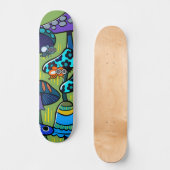 Colorful Mushroom Illustration  Skateboard (Vorderseite)