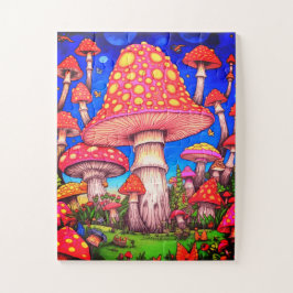 Colorful Mushrooms 30 Large Pieces on a  Puzzle