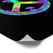 Colorful Mushrooms Goblincore Peace Sign Tie Dye R Poster (Ecke)