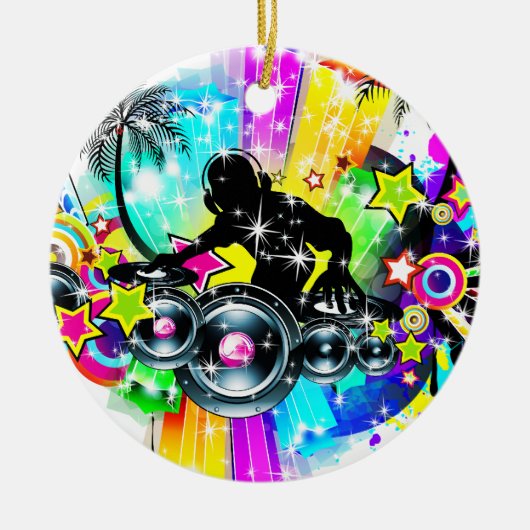 Colorful Music DJ Keramik Ornament (Vorne)