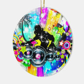 Colorful Music DJ Keramik Ornament (Links)