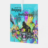 Colorful Music DJ Ornament Aus Glas (Vorderseite links)