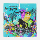 Colorful Music DJ Ornament Aus Glas (Vorderseite)