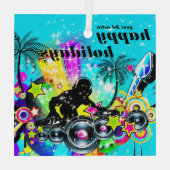 Colorful Music DJ Ornament Aus Glas (Rückseite)