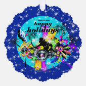 Colorful Music DJ Ornament Karte (Vorderseite)