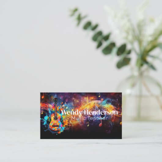 Colorful Music Instrument | Sound Logo Visitenkarte (Stehend Vorderseite)
