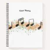 Colorful Music Notes Abstract Art Notebook Notizblock (Vorderseite)