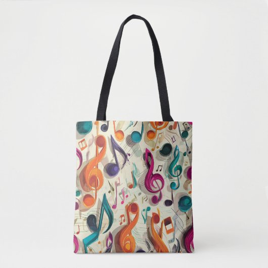 Colorful Music Pattern Tasche (Vorderseite)