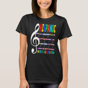 Colorful Music Teacher Kid National Hispanic Heri T-Shirt