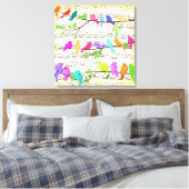 Colorful Musical Birds Symphony Canvas Print Song Leinwanddruck (Insitu (Schlafzimmer))