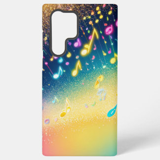 Colorful Musical Notes Sparkle Phone Case Samsung Galaxy Hülle