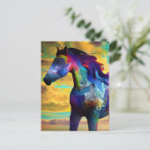 Colorful Mustang Horse Postkarte (Stehend Vorderseite)