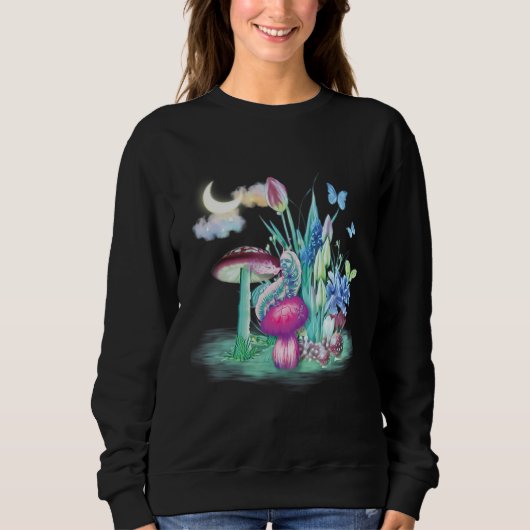 Colorful Mycology Mushrooms caterpillar Mushroom c Sweatshirt (Vorderseite)