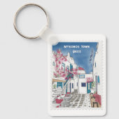 Colorful Mykonos Custom Greece Vacation Souvenir Schlüsselanhänger (Vorderseite)
