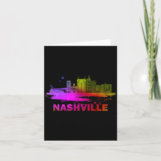 Colorful Nashville Cityscape Souvenir - Nashville Karte