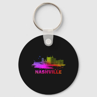 Colorful Nashville Cityscape Souvenir - Nashville Schlüsselanhänger