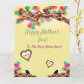 Colorful Nature Heart Mother's Day  Karte (Gelbe Blume)