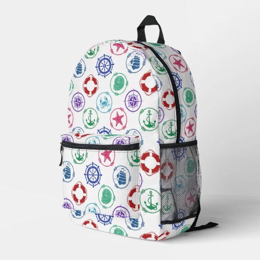 Colorful Nautical Bedruckter Rucksack (Rückseitige Ecke Rechts)