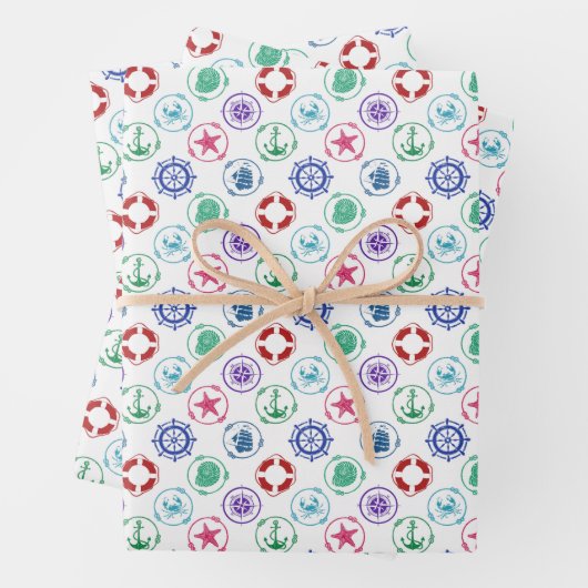 Colorful Nautical Geschenkpapier Set (Beispiel)