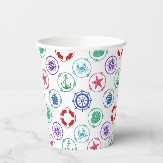 Colorful Nautical Pappbecher (Links)