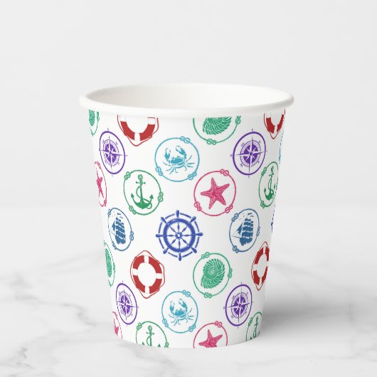 Colorful Nautical Pappbecher (Vorderseite)