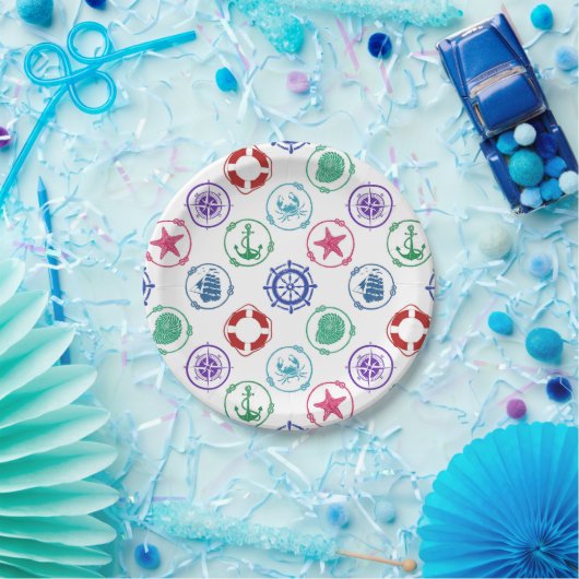 Colorful Nautical Pappteller (Party)