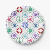 Colorful Nautical Pappteller (Vorderseite)