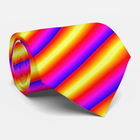 Colorful Neck Tie Neon Colors Rainbow Krawatte (Gerollt)