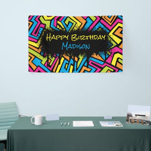 Colorful Neffiti Street Art Birthday Party Banner (Messeveranstaltung)