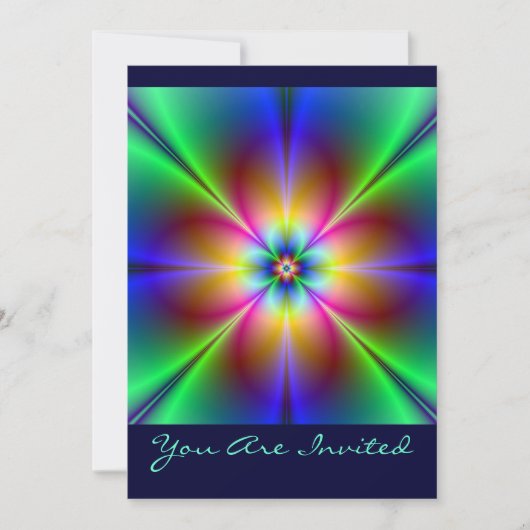 Colorful Neon Daisy Einladung (Vorderseite)