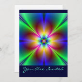 Colorful Neon Daisy Einladung (Vorne/Hinten)