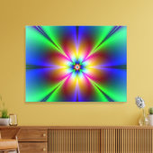 Colorful Neon Daisy Leinwanddruck (Insitu (Wohnzimmer))