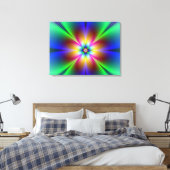 Colorful Neon Daisy Leinwanddruck (Insitu (Schlafzimmer))