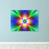Colorful Neon Daisy Leinwanddruck (Insitu (Holzboden))