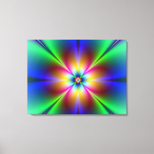 Colorful Neon Daisy Leinwanddruck