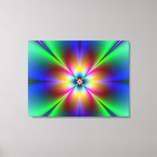 Colorful Neon Daisy Leinwanddruck (Vorderseite)