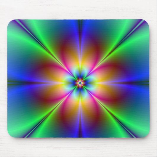 Colorful Neon Daisy Mousepad (Vorne)