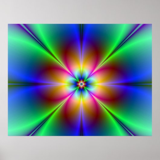 Colorful Neon Daisy Poster (Vorne)