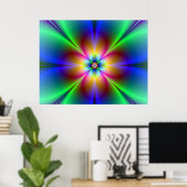Colorful Neon Daisy Poster (Heimbüro)
