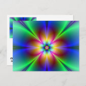 Colorful Neon Daisy Postkarte (Vorne/Hinten)